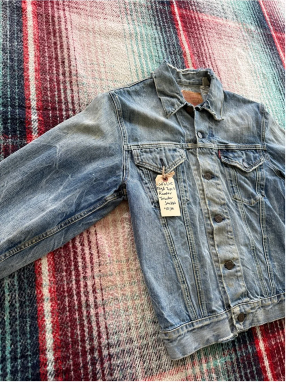 70s Levi’s LVC 
Type 3 Embroidered Rooster Denim Jacket M - Picture 8 of 8